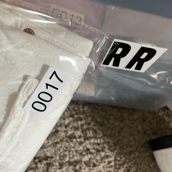 Levis Premium 501 Shorts Womens 27 White Button Fly Distressed Denim Cutoff - Picture 13 of 13